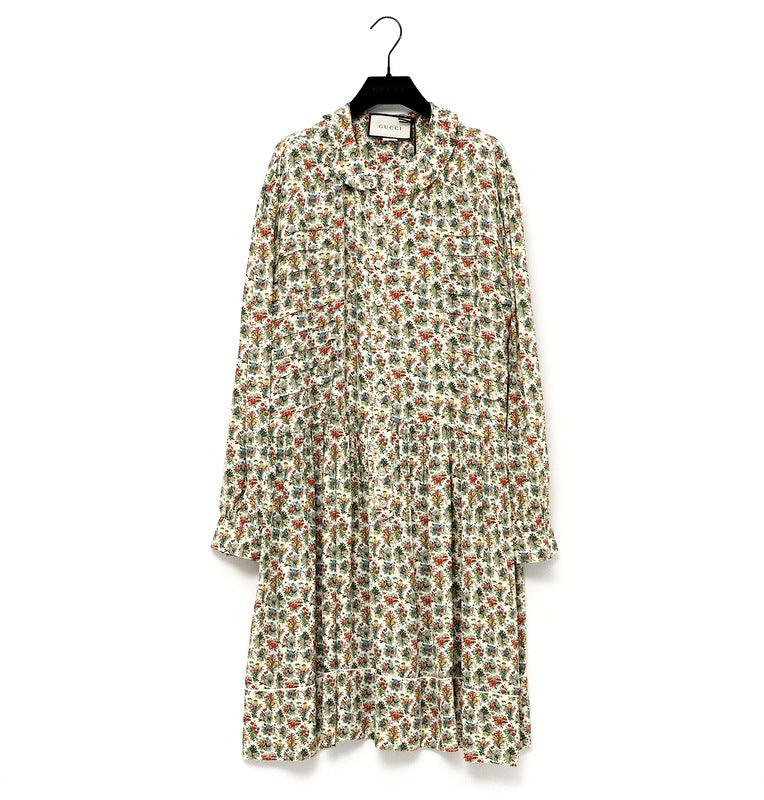 GUCCI one piece 633291 Rayon Beige/Green/Red/Yellow 42（170/92Y）