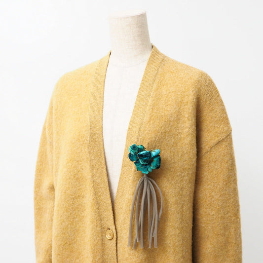GUCCI cardigan 635162 wool mustard With Brooch Oversize M (170/92Y)
