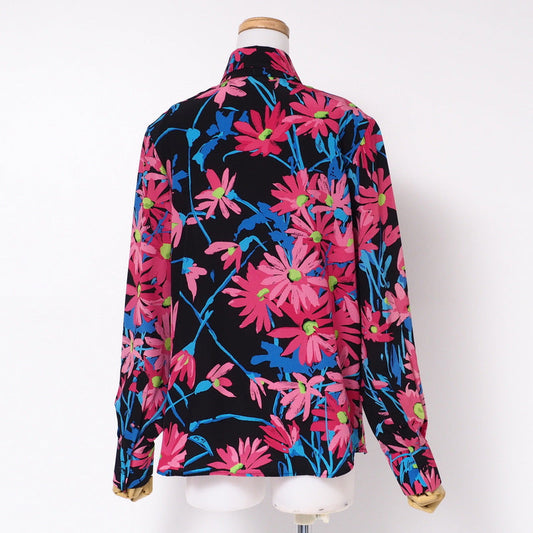 GUCCI blouse silk Pink/Black/Blue 40（165/88Y）