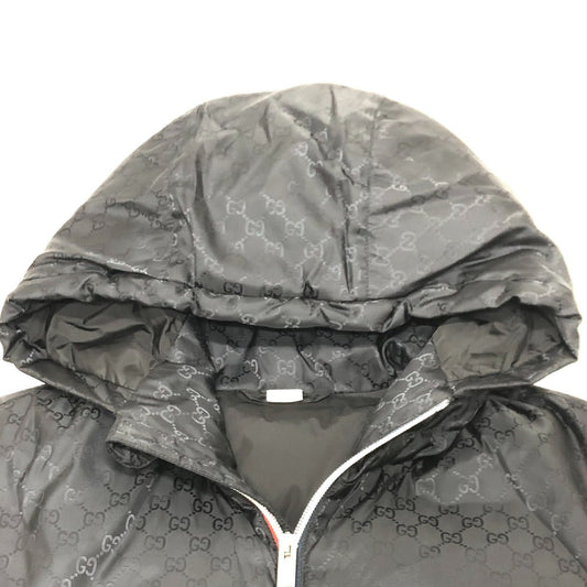 GUCCI Down jacket 452434 Nylon, Down black GG nylon emblem mens 44 Used