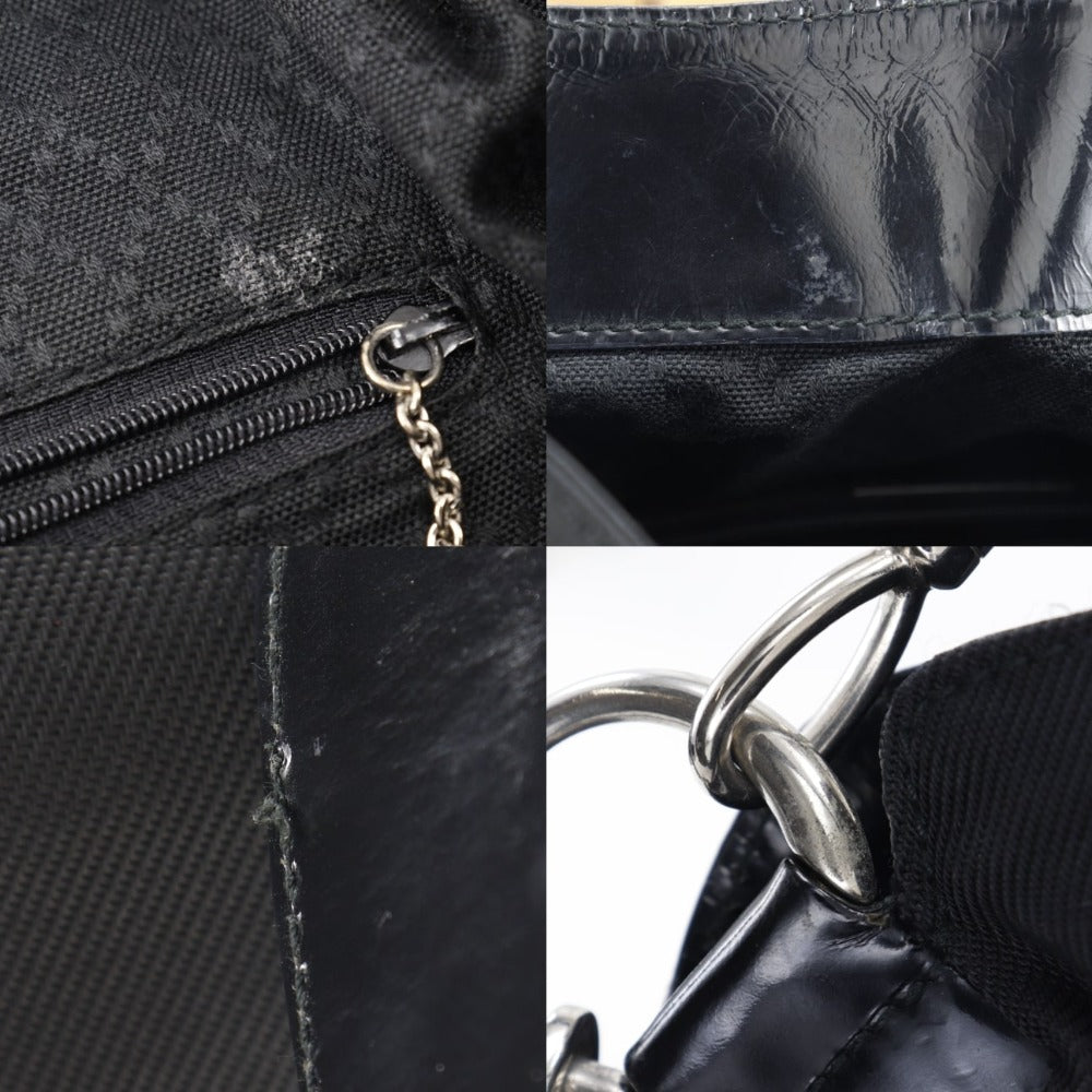 GUCCI Handbag 001.2123.1577 Nylon Canvas, Bamboo black Women Used