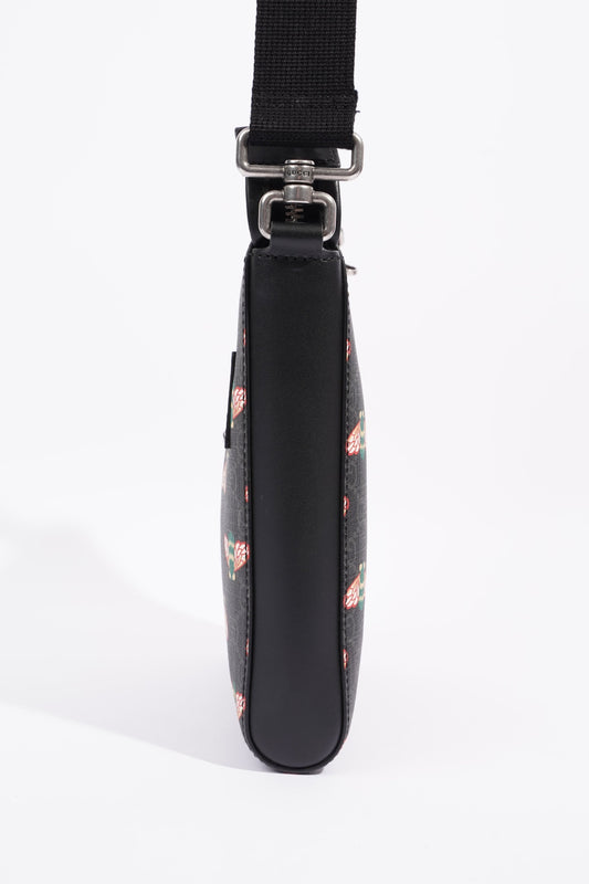 Gucci Bestiary Messenger Bag Black / Red / Blue Canvas OS