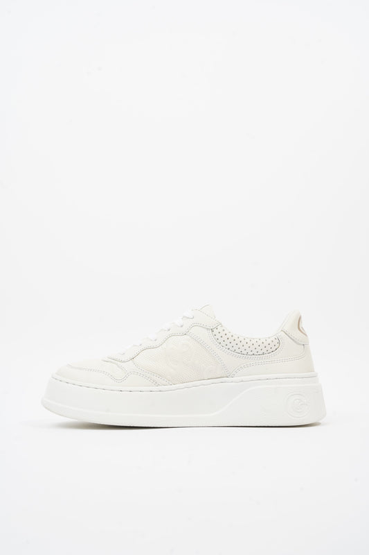 Gucci GG Embossed White Leather EU 38 UK 5