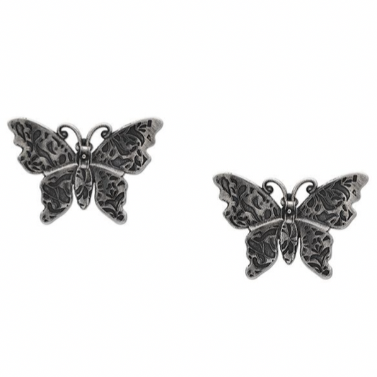 Gucci Crystal Embellished Butterfly Earrings in Silver