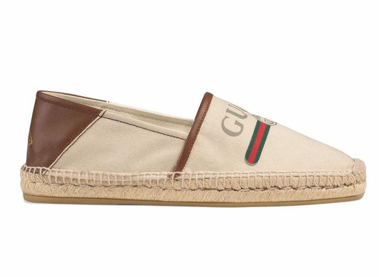 Gucci Logo Canvas Espadrilles in White