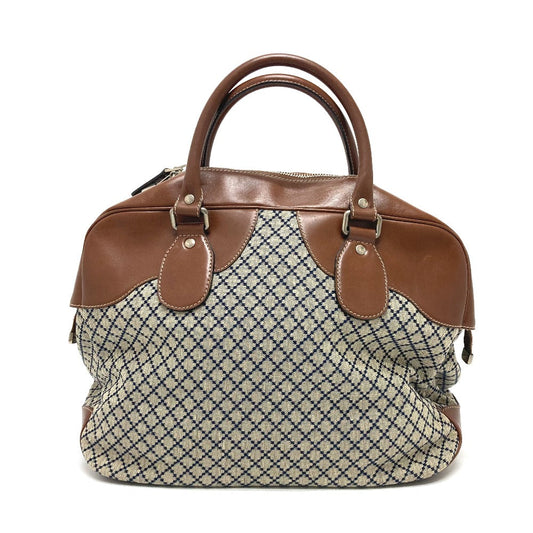 GUCCI Boston Duffel bag 231838 Leather / canvas Brown x gray Diamante