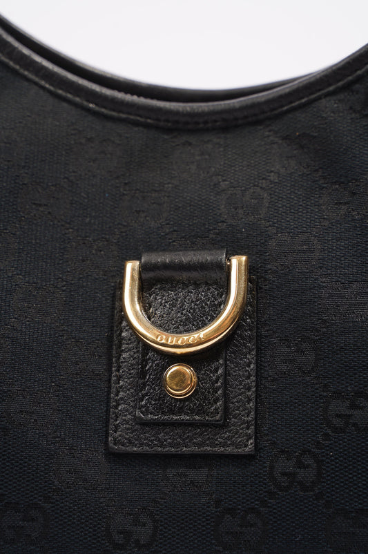 Gucci Abbey GG Shoulder Bag Black Supreme Canvas