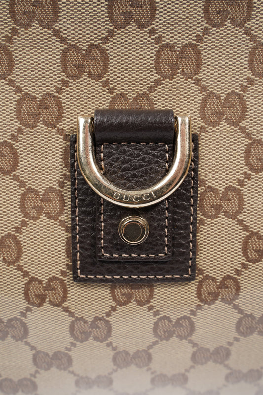Gucci Abbey D Ring Shoulder Bag Supreme Print / Brown Canvas