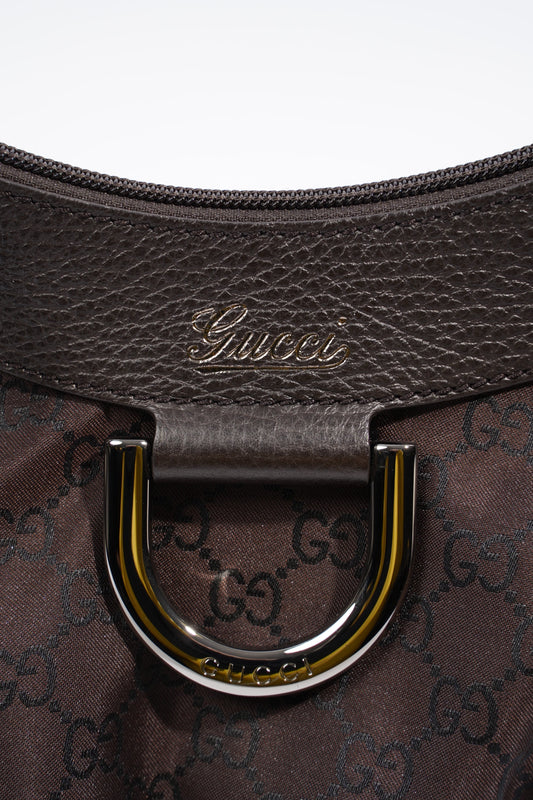 Gucci Abbey Shoulder Bag Supreme Print / Chocolate Brown Canvas