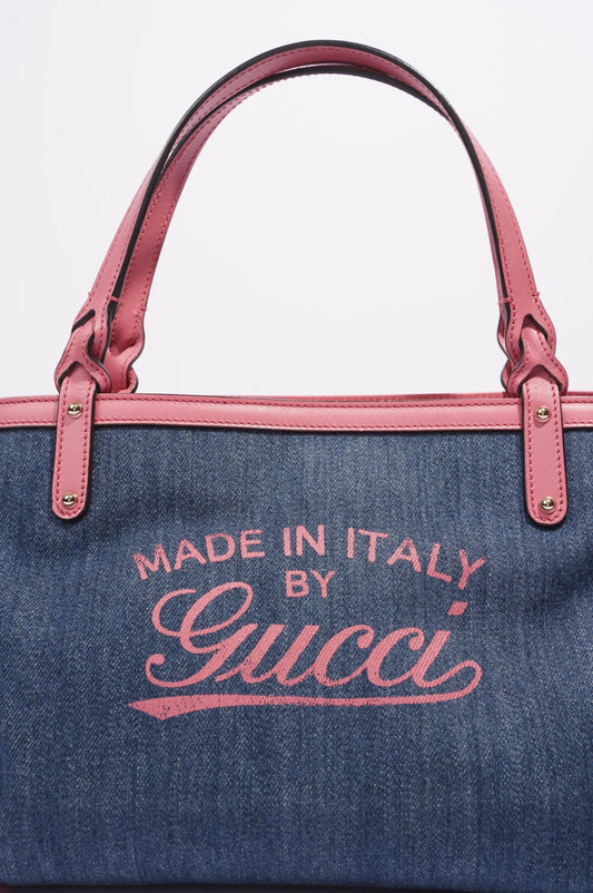 Gucci Craft Tote Blue / Pink Denim