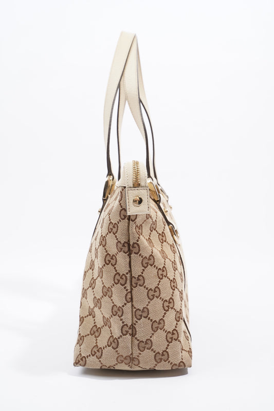Gucci Abbey Shoulder Bag Supreme Print / White Canvas Medium