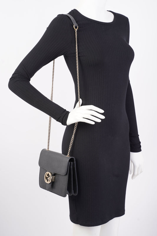Gucci Interlocking Bag Black Leather Small