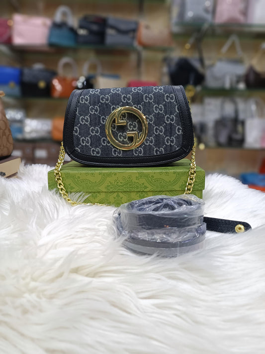 GUCCI BLONDIE SMALL SHOULDER BAG – LUXURY & STYLE (Black/Grey)