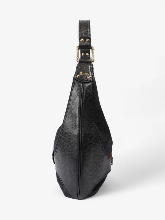 Gucci Amalfi Horsebit Hobo GG Supreme / Black / Brown Canvas