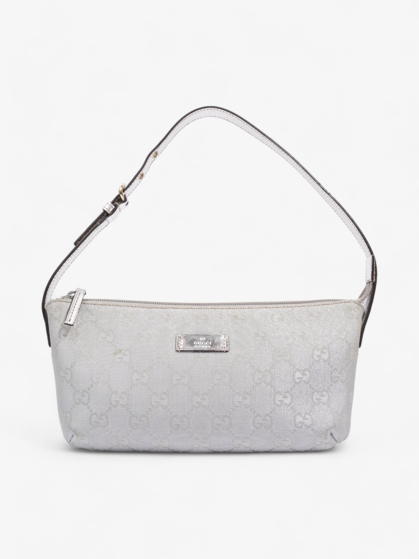 Gucci Boat Pochette Silver / GG Supreme Canvas