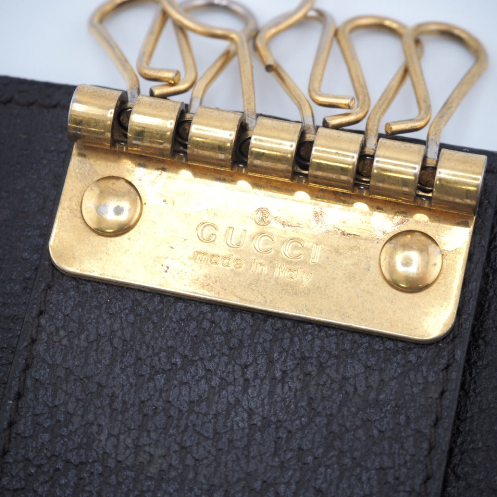 GUCCI Key case Key holder  435305 leather Brown six hooks GG Marmont unisex(Unisex) Used