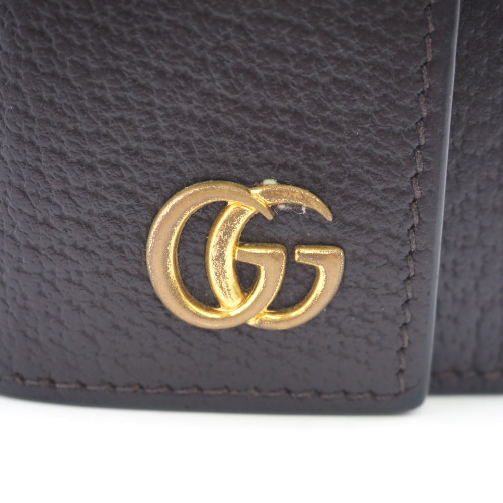 GUCCI Key case Key holder  435305 leather Brown six hooks GG Marmont unisex(Unisex) Used