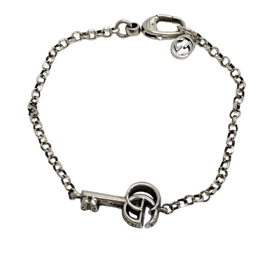 GUCCI bracelet Silver925 Silver 16 925 6.9g double G key Arabesque Women(Unisex) Used