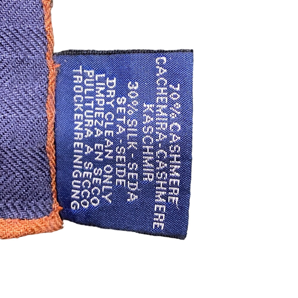 HERMES scarf Cashmere, Silk Navy Harnais en Rosace Harness rose window Caregean Women Used