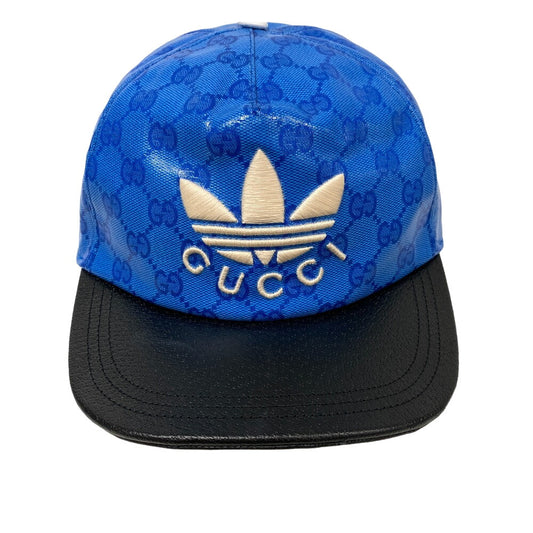 GUCCI cap 724833 4HAUU cotton blue Adidas XL 60 polyamide mens XL 60cm Used