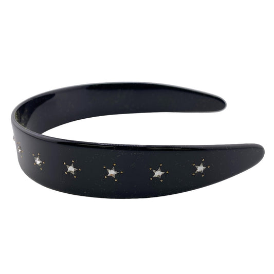 GUCCI hair accessory 702950 Plastic x rhinestone black logo Katyusha
