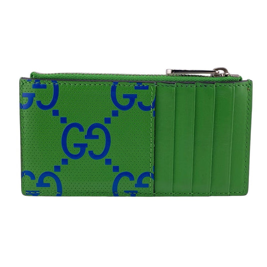 GUCCI Coin case 725550 leather green GG emboss