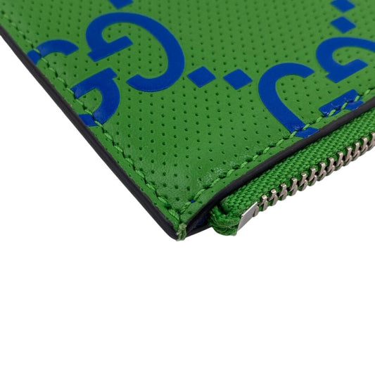 GUCCI Coin case 725550 leather green GG emboss