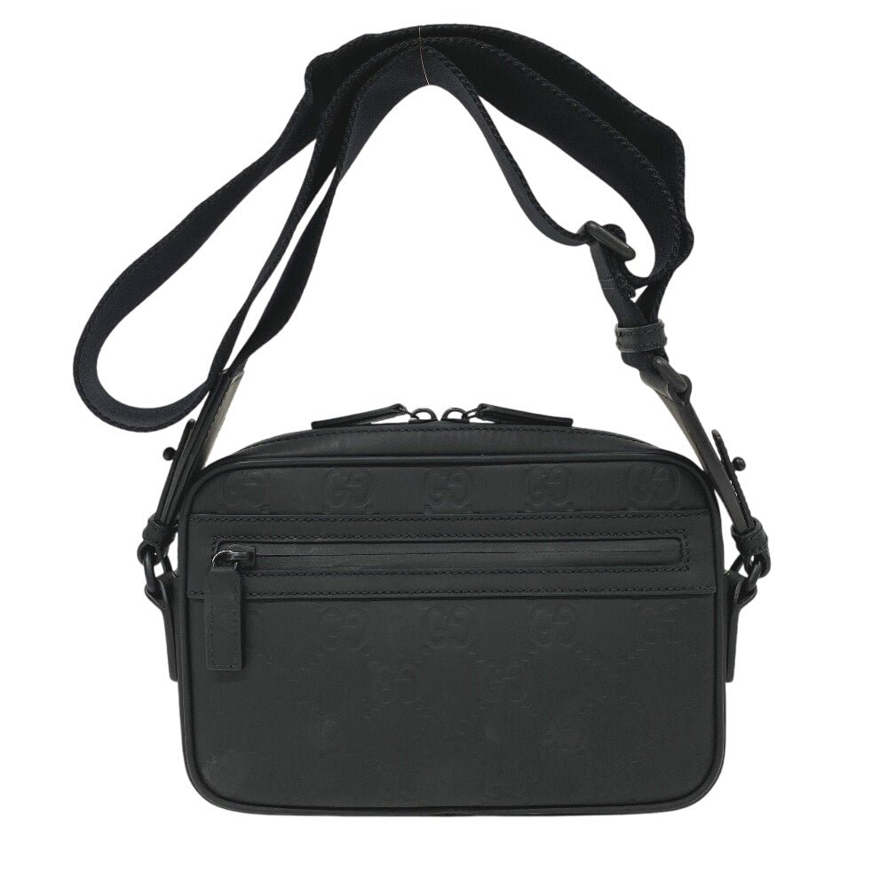 GUCCI Shoulder Bag 771293 rubber black GG Rubber