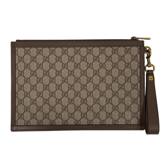 GUCCI Clutch bag 647925 PVC, Leather Brown GG Supreme