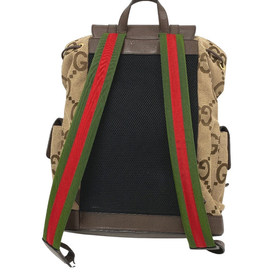 GUCCI Backpack 678829 Canvas, Leather Brown Jumbo GG