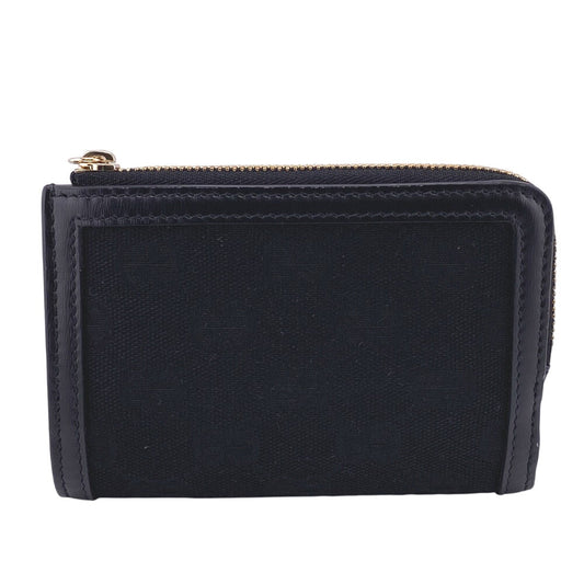 GUCCI Bifold Wallet Canvas, Leather black GG canvas
