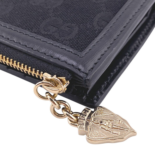 GUCCI Bifold Wallet Canvas, Leather black GG canvas