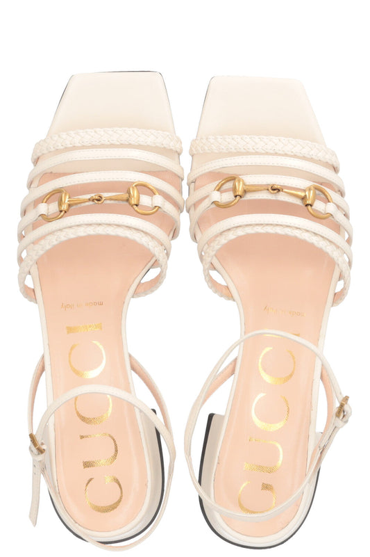 GUCCI Horsebit Flats Leather White