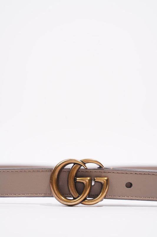 Gucci GG Marmont Belt Nude / Gold Leather 85cm