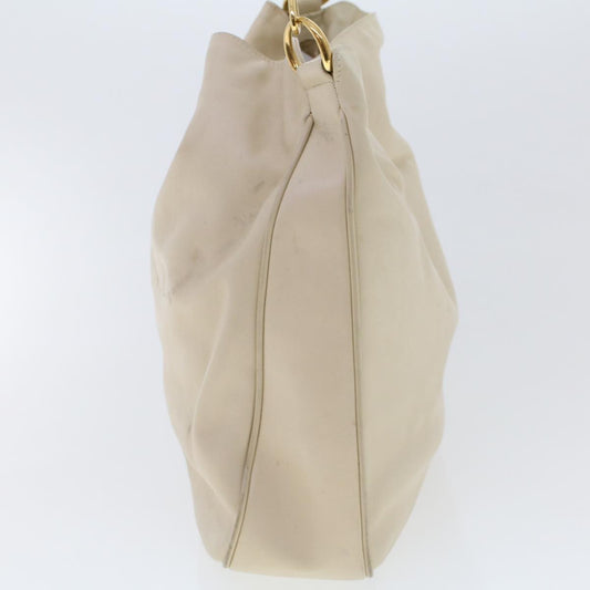 Gucci Bamboo Shoulder Bag Leather Beige Brown  ar9898B