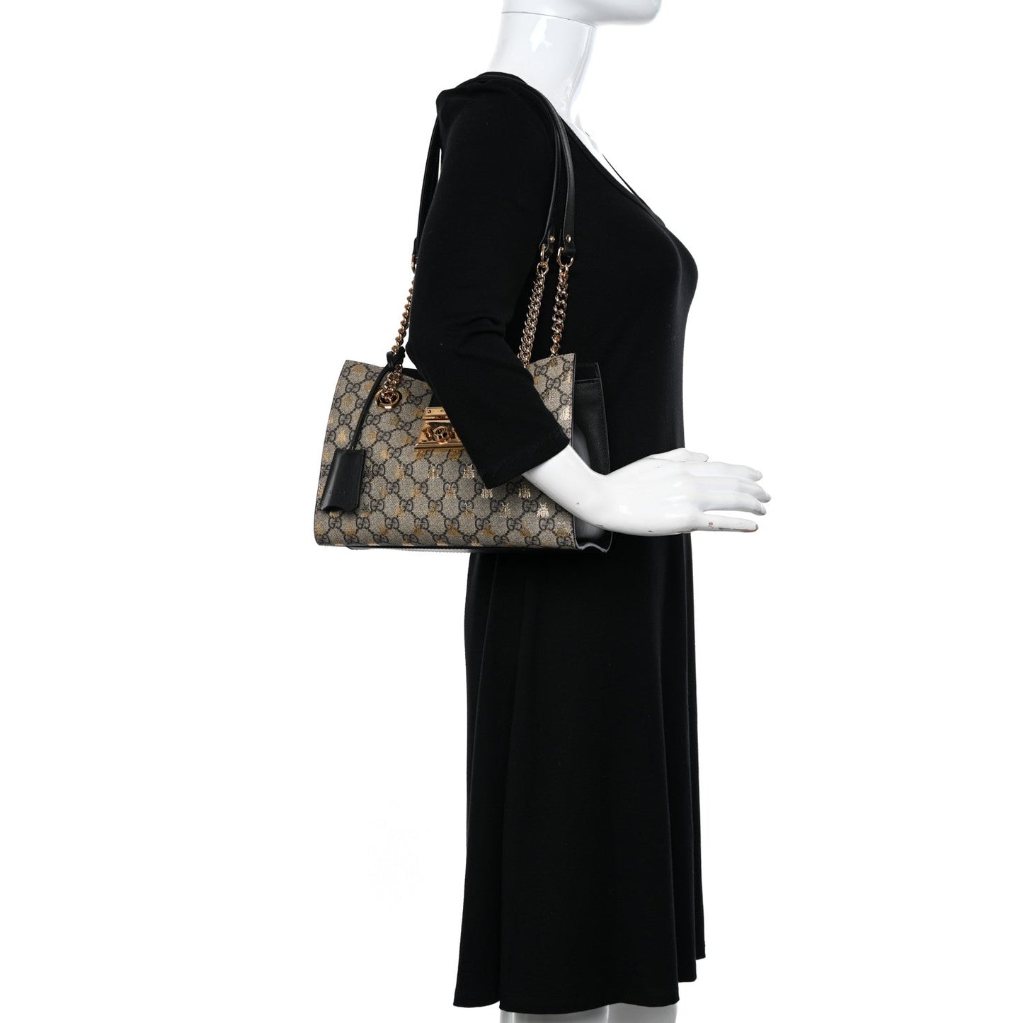 Gucci Gg Supreme Bees Small Padlock Tote