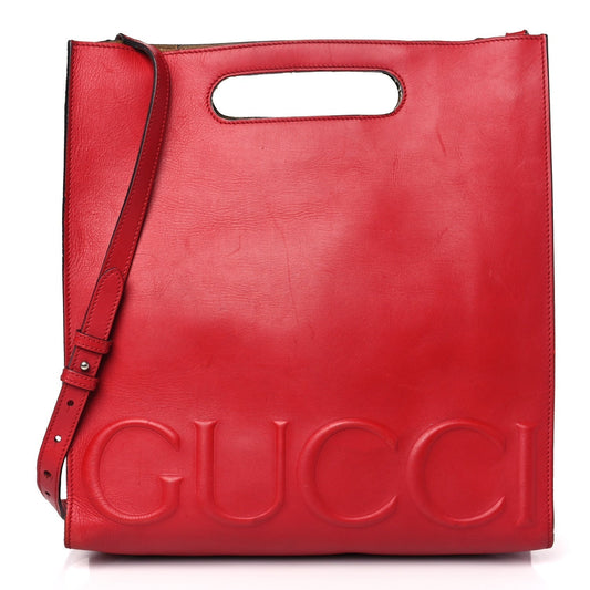 Gucci Calfskin Embossed Medium Xl Tote