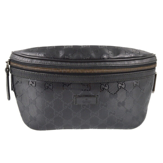 Gucci Black Pvc Gg Waist Bum Bag