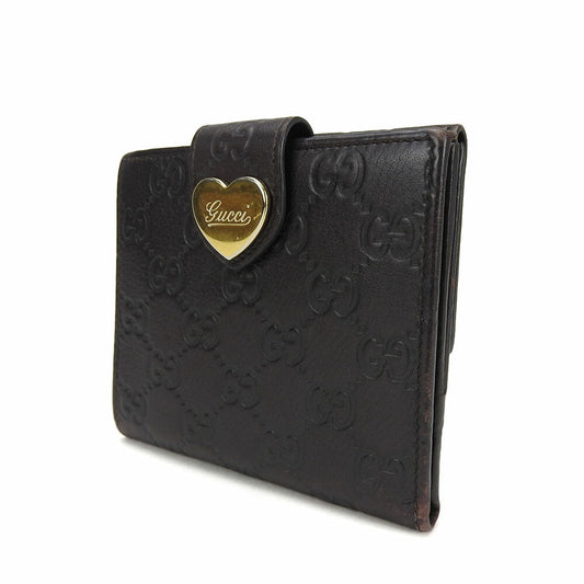 GUCCI Bifold Wallet 203549 Sima leather Brown Guccisima Women Used