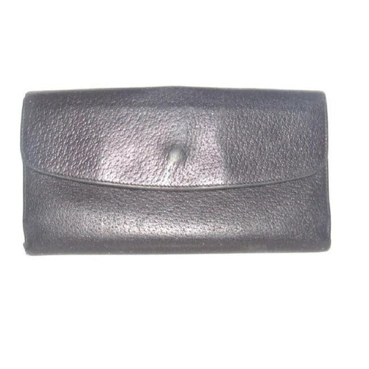 Gucci Black Leather With Gold Belt Buckle Clasp Vintage Wallet