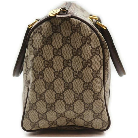 Gucci Boston Bag Ctd Cnvslthr Accessory Collection Brown Guccissima Print Leather And Coated Canvas