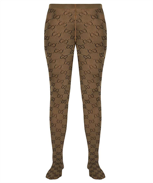 Gucci Interlocking GG Brown Patterned Tights