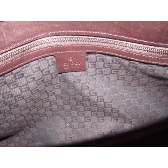 Gucci britt reins blondie, dark khaki canvas & brown leather, two handle, two-way- satchel or hobo style purse with an open top, red and green Sherry stripe and chrome GG accent