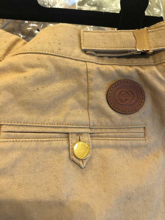 Gucci Cotton Pleated Shorts in Beige