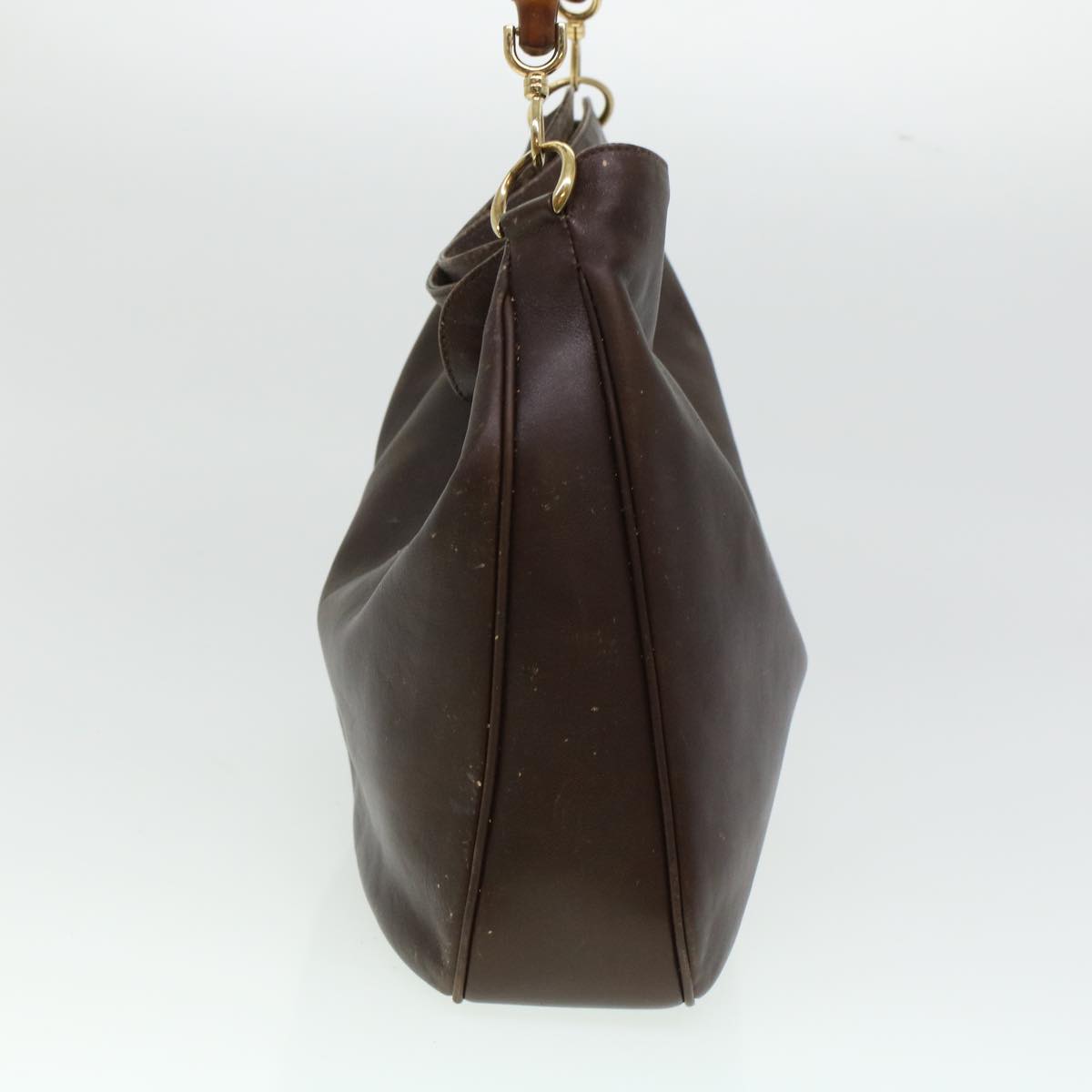 GUCCI Bamboo Shoulder Bag Leather 2way Brown  bs6148