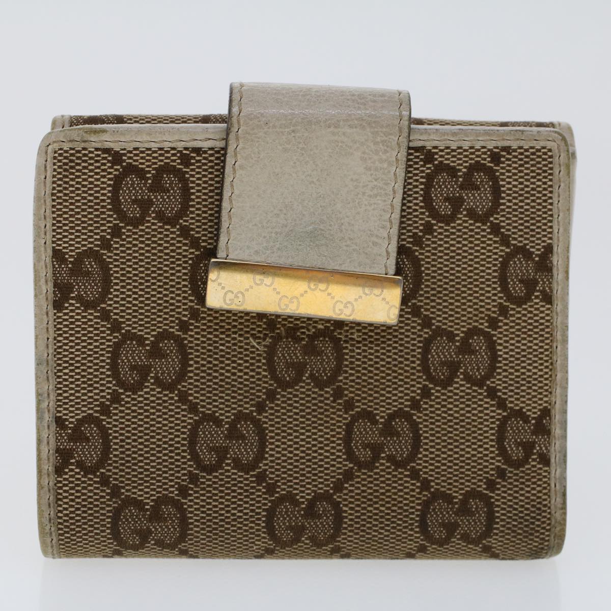 Gucci GG Canvas Long Wallet Leather 3Set Brown Beige Silver  bs6283