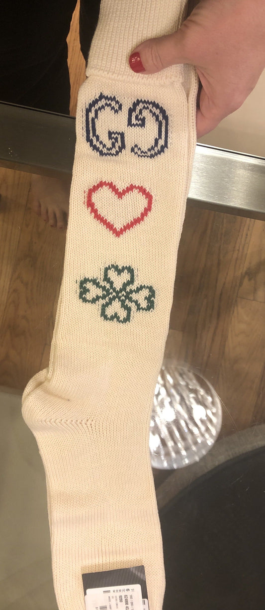 Gucci Circus Knit Knee Socks with Star and Clover