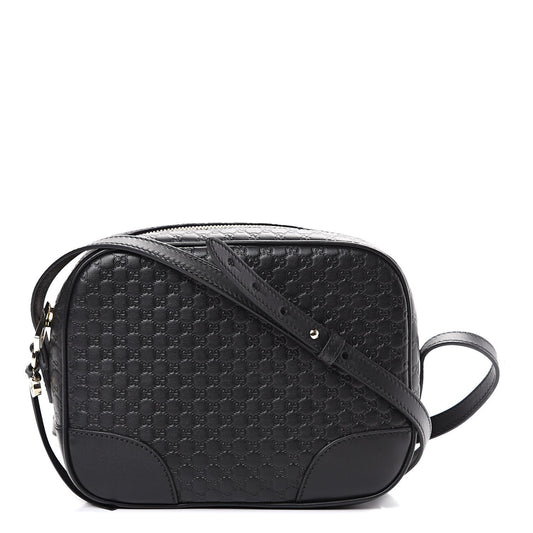 Gucci GG Microguccissima Leather Bree Camera Bag in Black