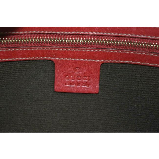 Gucci Joy Boston Bag Padlock Limited Edition Red Large G Logo Embossed Leather With Red Enamel