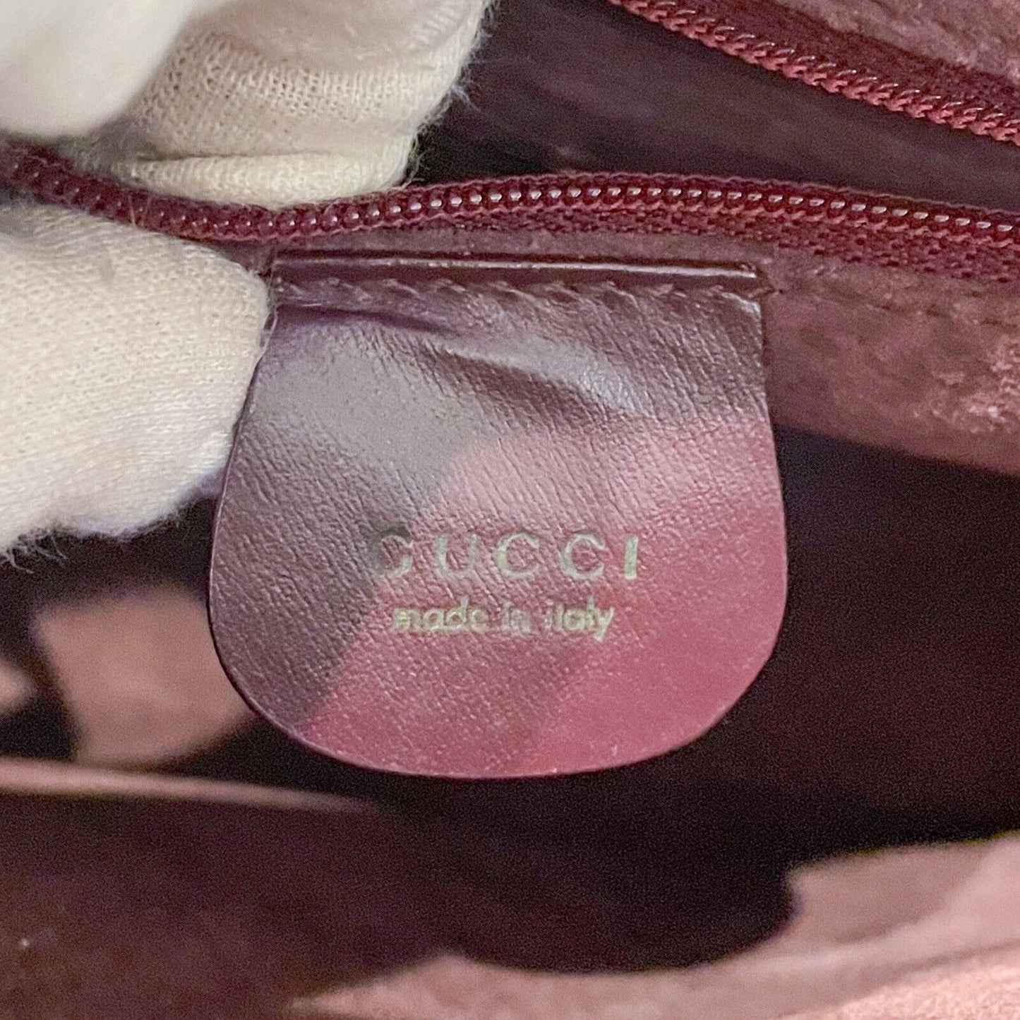 Gucci domed top red grey & burgundy python leather satchel